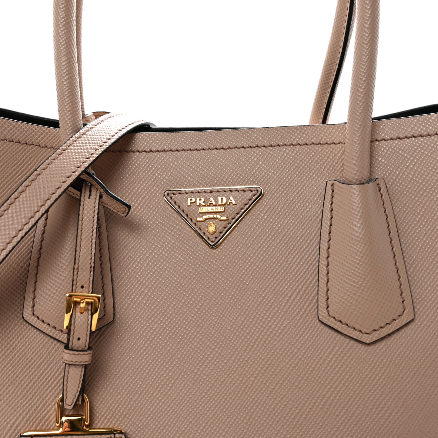 Saffiano Cuir Large Double Bag Cammeo Black