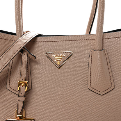 Prada Saffiano Cuir Large Double Bag Cammeo Black 7 of 9