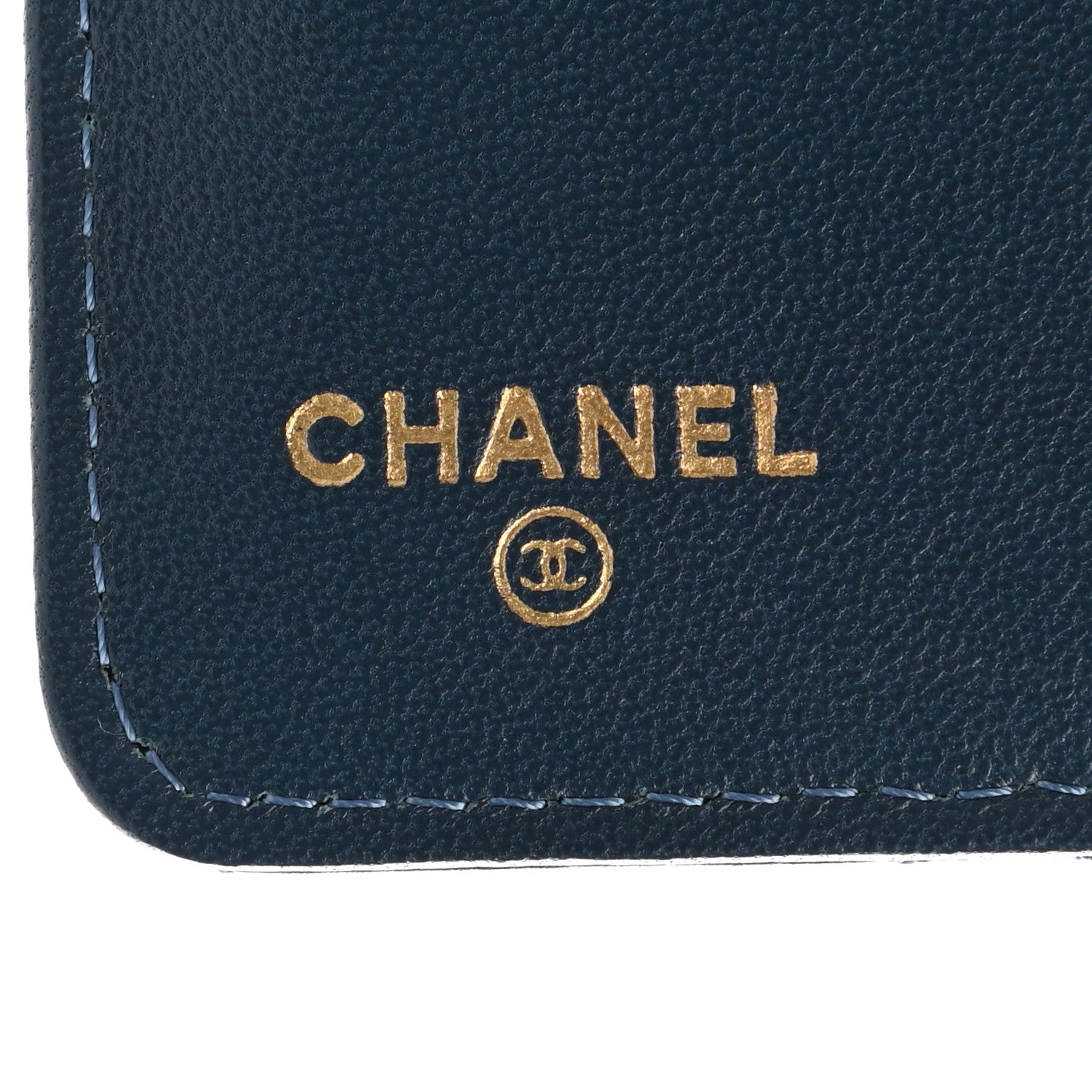 Chanel Lambskin Quilted Yen Wallet Blue 7 of 9
