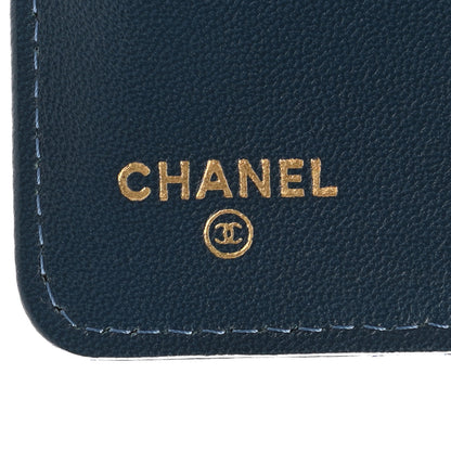 Chanel Lambskin Quilted Yen Wallet Blue 7 of 9