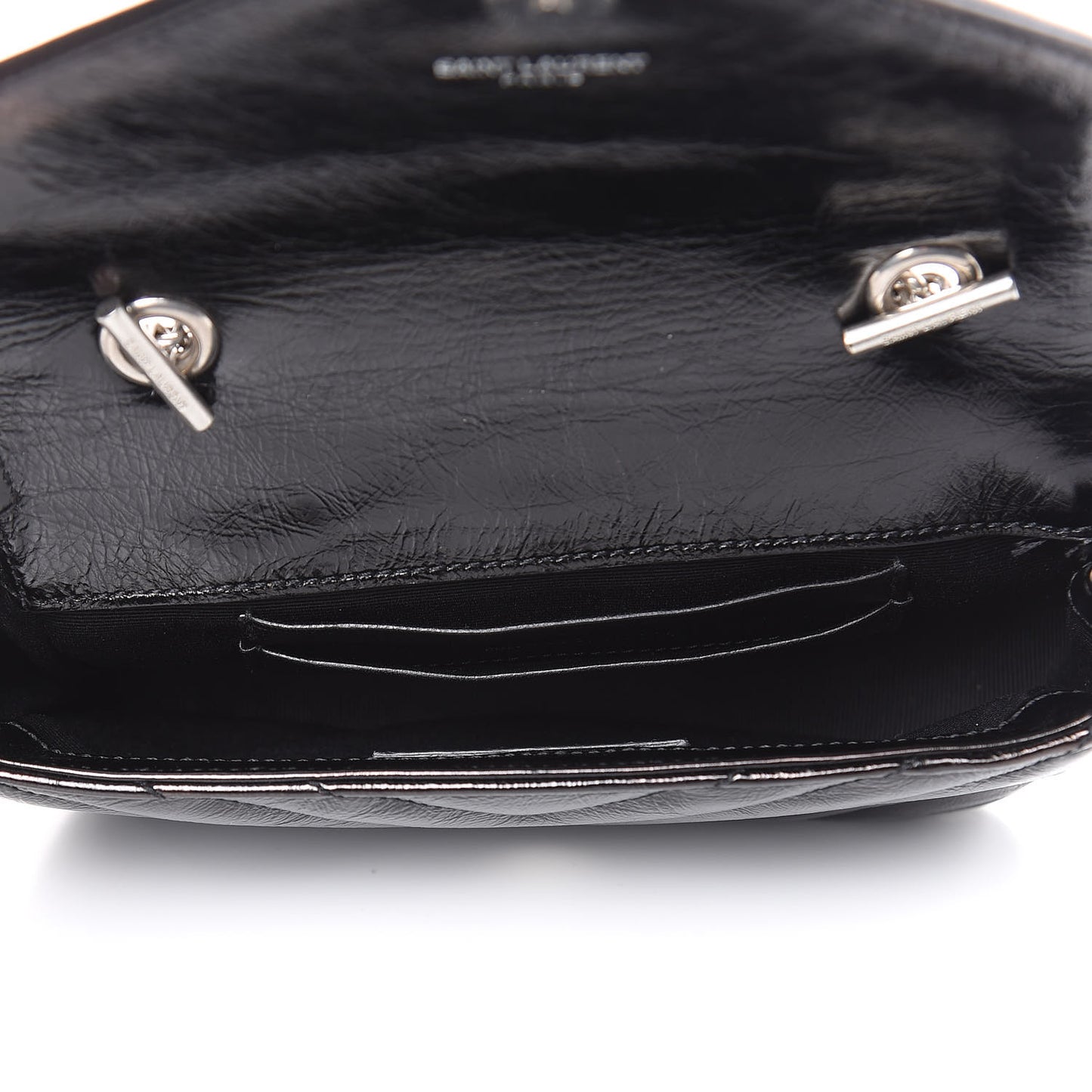 Sheepskin Matelasse Chevron Monogram Classic Baby Chain Bag Black