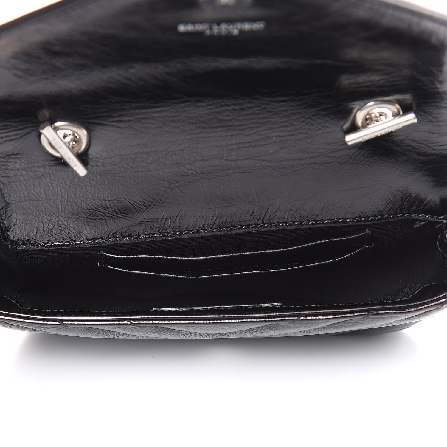 Saint Laurent Sheepskin Matelasse Chevron Monogram Classic Baby Chain Bag Black 5 of 8