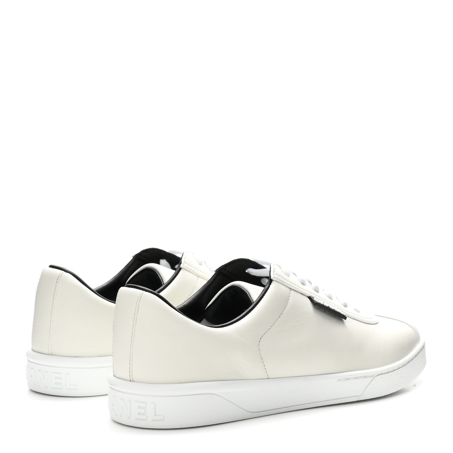 Calfskin CC Womens Sneakers 39.5 White