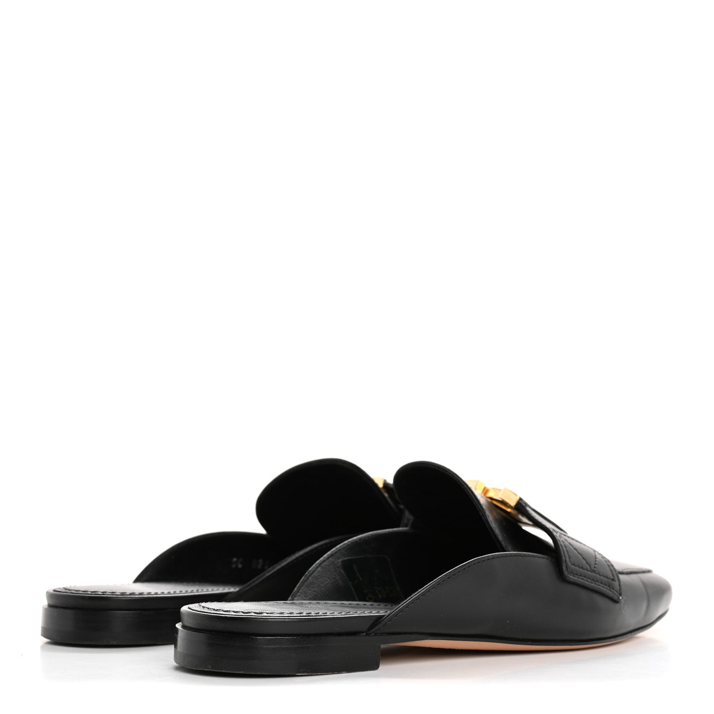 Calfskin LV Mare Open Back Loafers 38 Black