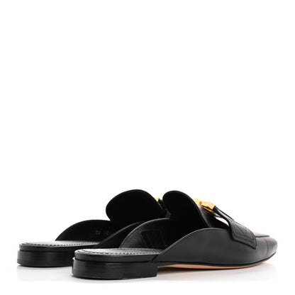 Louis Vuitton Calfskin LV Mare Open Back Loafers 38 Black 5 of 10