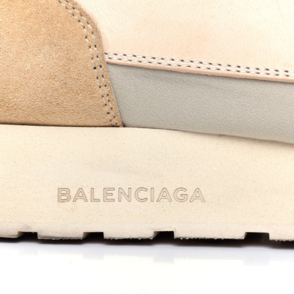 Balenciaga Mesh Calfskin Neoprene Suede Womens Race Runner Sneakers 40 White Black Craie Beige 10 of 15