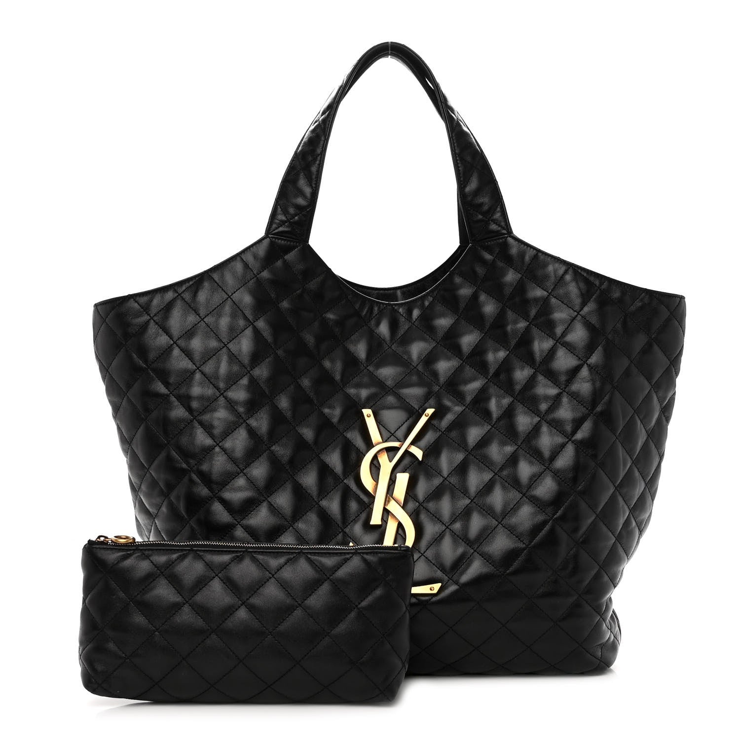 Saint Laurent Lambskin Quilted Maxi Icare Shopping Tote Black 1 of 11