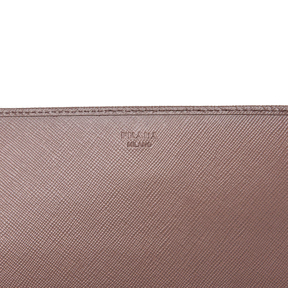 Prada Saffiano Metal Oro Chain Wallet Dark Rose 5 of 14