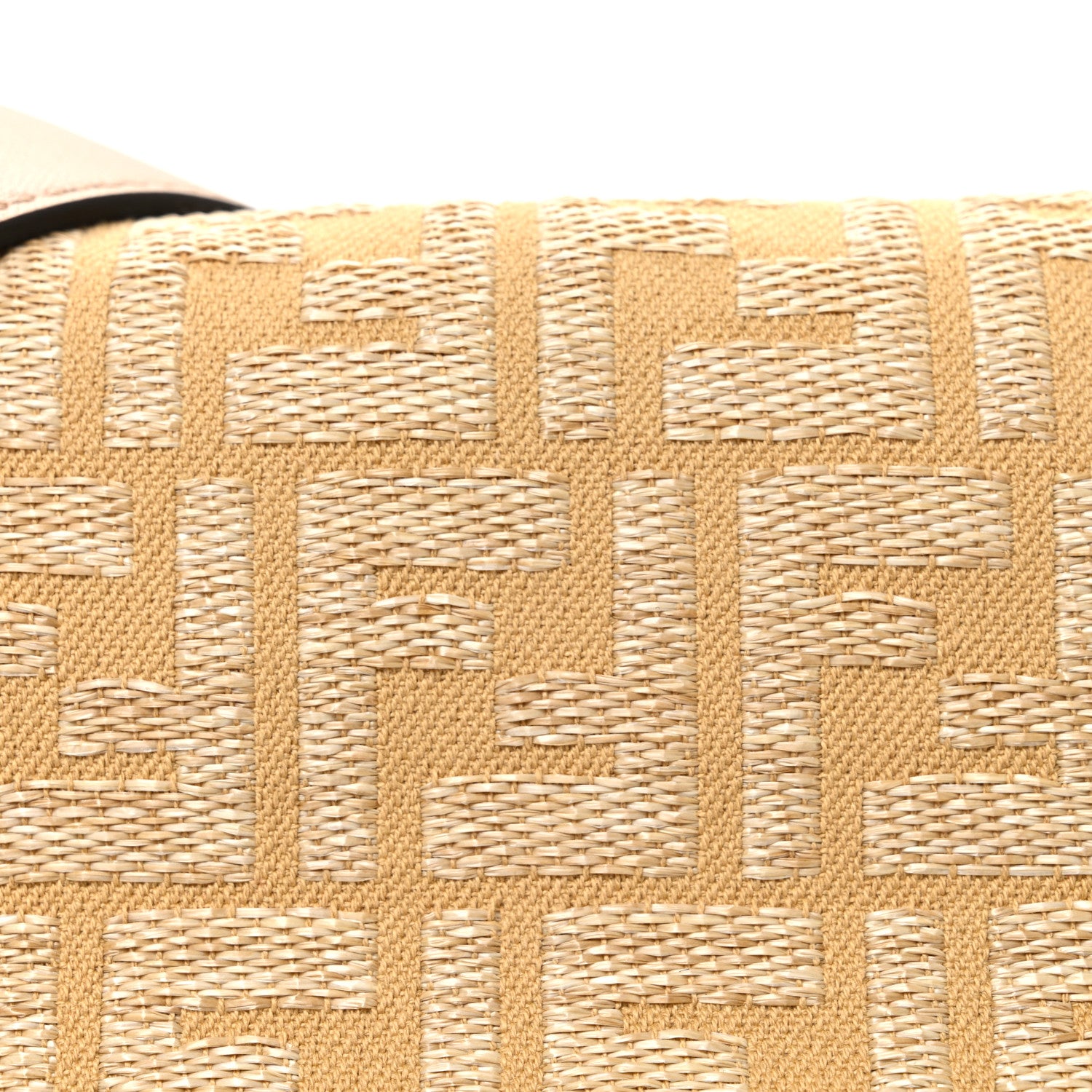 Fendi Fabric Jacquard Raffia Straw Fringe Medium Mamma Baguette Dark Honey 8 of 10