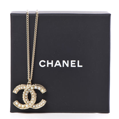 Chanel Pearl CC Pendant Necklace Gold 6 of 6