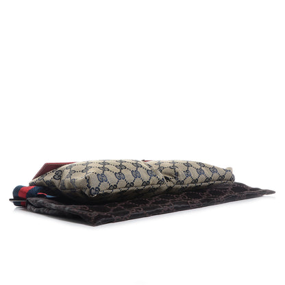 Gucci GG Monogram Web Double Pocket Belt Bag Navy Red 4 of 7