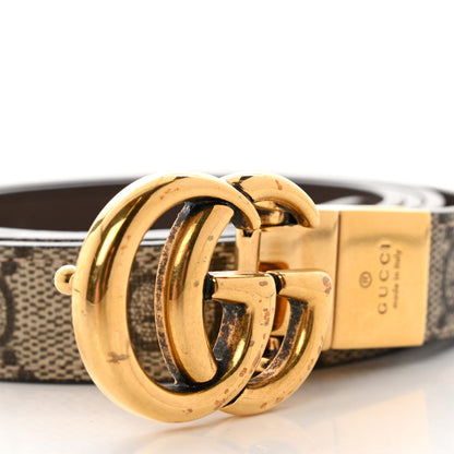 Gucci Calfskin GG Supreme Monogram Double G Reversible 20mm Belt 105 42 Beige Brown 8 of 8