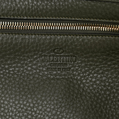 Valentino Garavani Pebbled Calfskin Medium Rockstud Tote Army Green 6 of 9