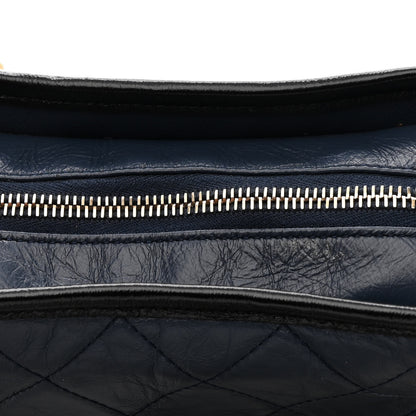 Chanel Aged Calfskin Quilted Small Gabrielle Hobo Navy Black 11 of 11