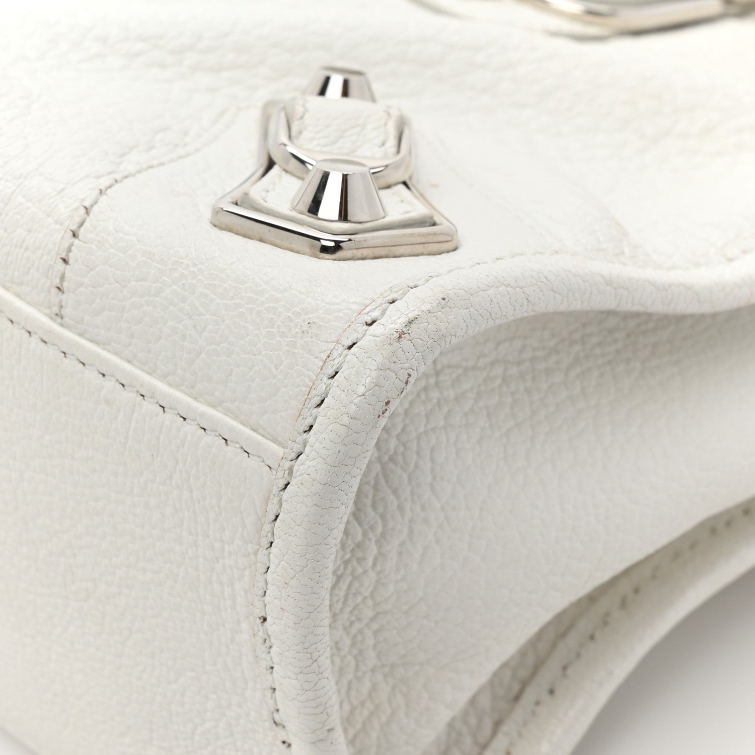Balenciaga Chevre Silver Metallic Edge Hardware S City White 14 of 17