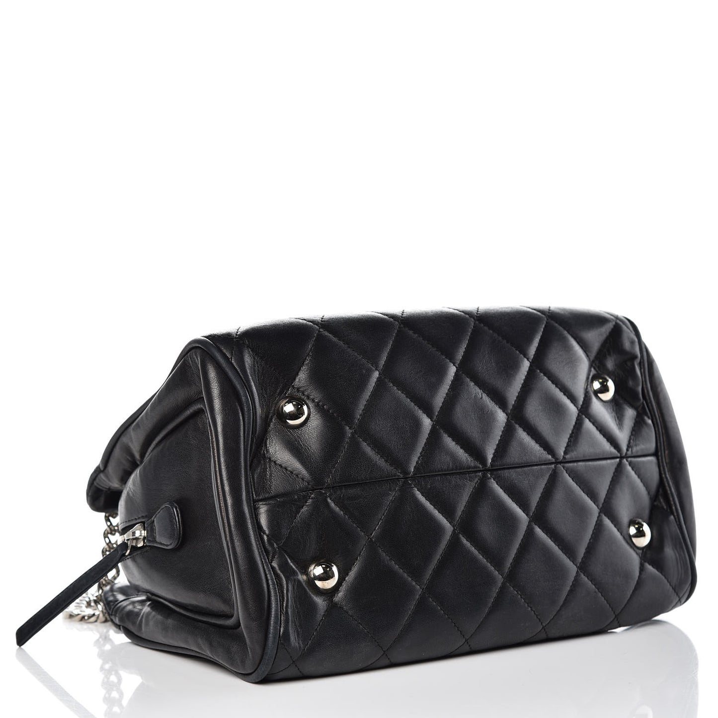 Lambskin Quilted Shoulder Bag Black
