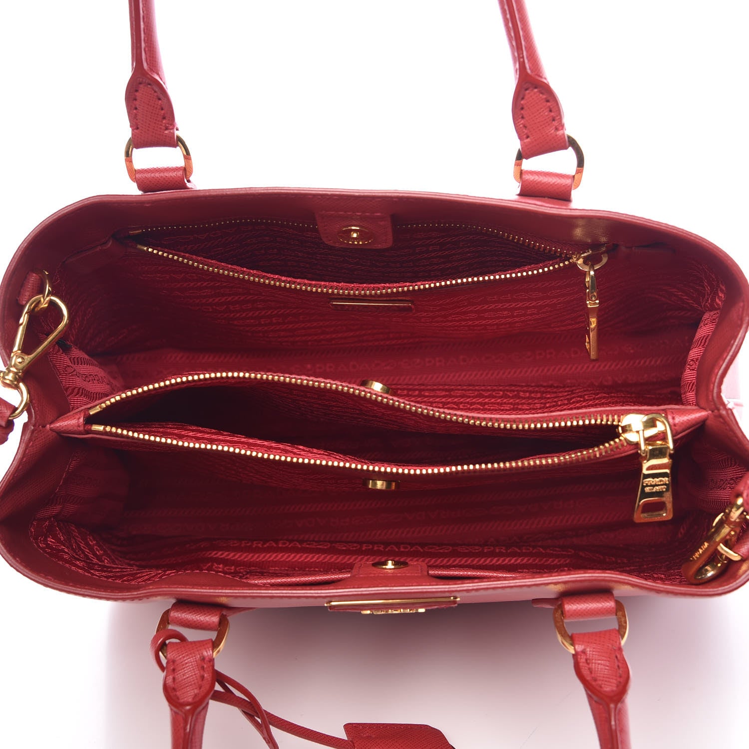 Prada Saffiano Lux Medium Tote Fuoco 5 of 10