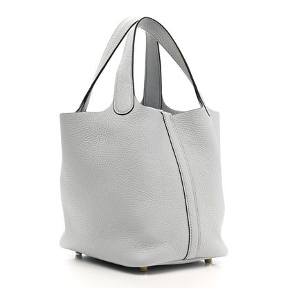 Hermes Taurillon Clemence Picotin Lock 18 PM Bleu Pale 3 of 11
