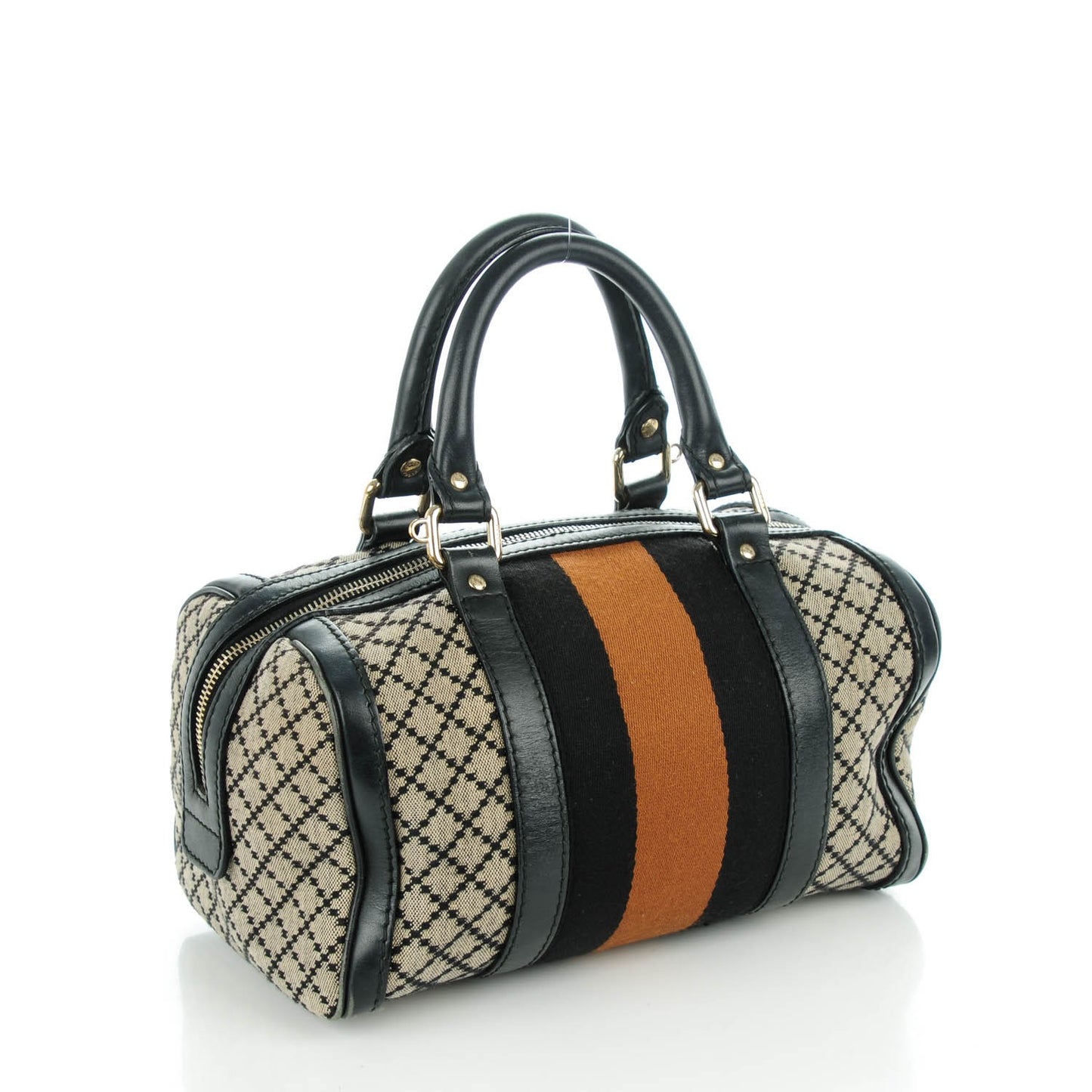 Diamante Vintage Web Small Boston Black