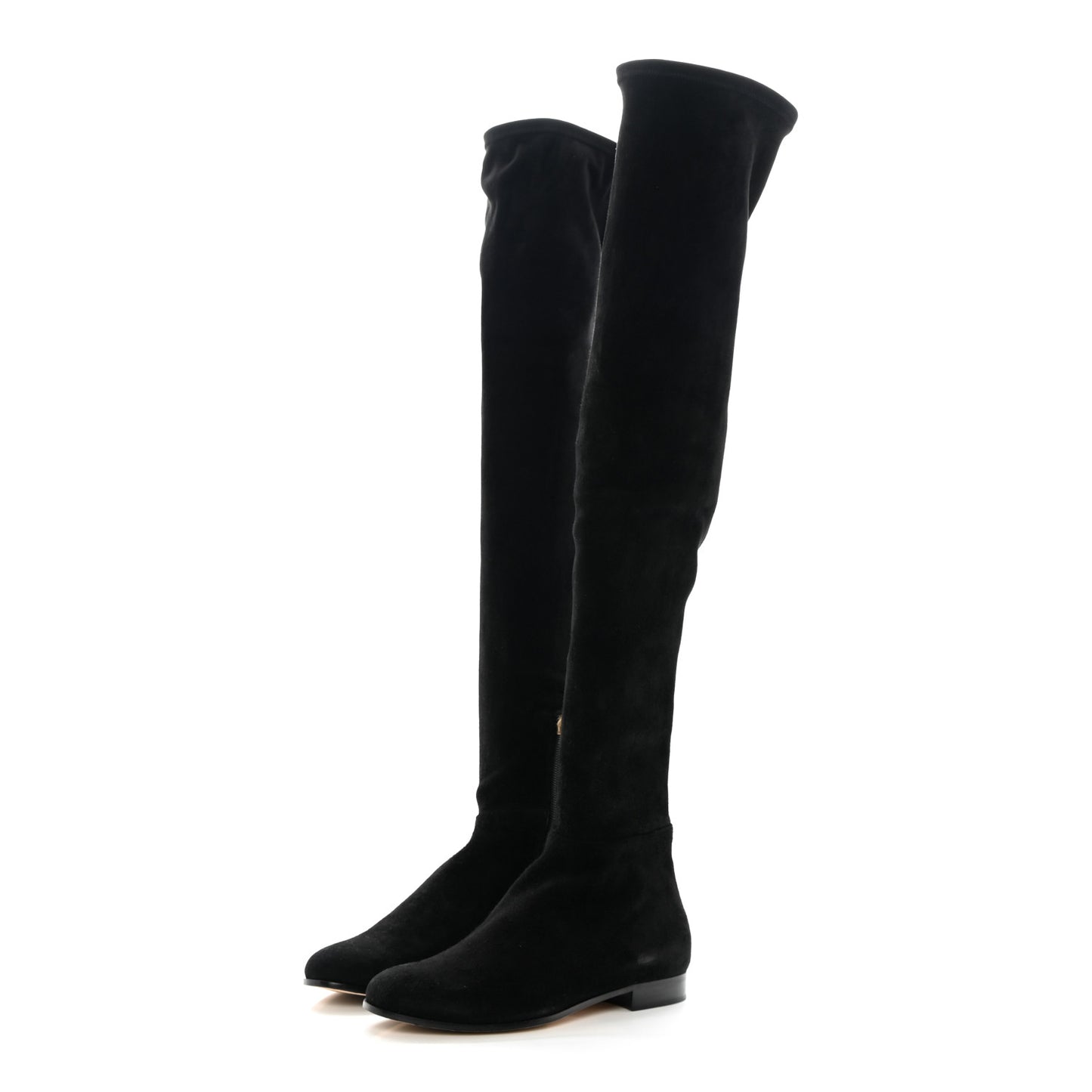 Suede Knee High Boots 36 Black