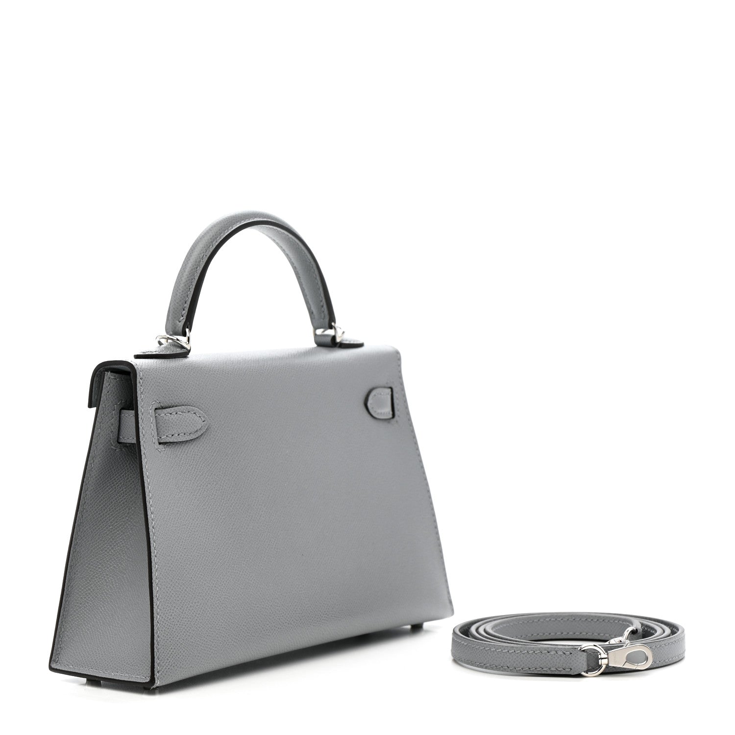 Hermes Madame Calfskin Mini Kelly Sellier 20 Gris Pantin 1801129