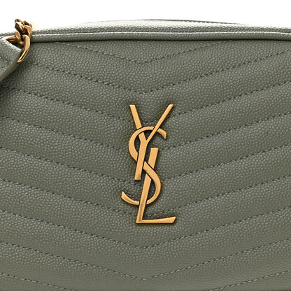 Saint Laurent Grain De Poudre Matelasse Monogram Mini Lou Camera Bag Light Sage 8 of 11