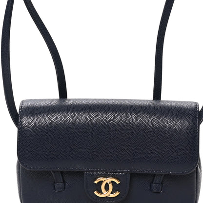 Chanel Shiny Caviar Mini Preppy Coco Shoulder Bag Dark Blue 7 of 10