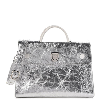 Christian Dior Metallic Calfskin Large Diorever Flap Silver 1 of 10