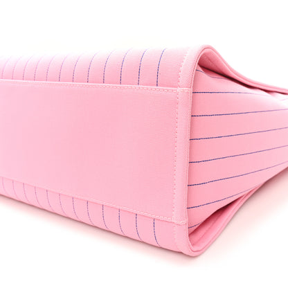 Chanel Canvas Calfskin Striped Large Deauville Tote Pink Blue 11 of 11