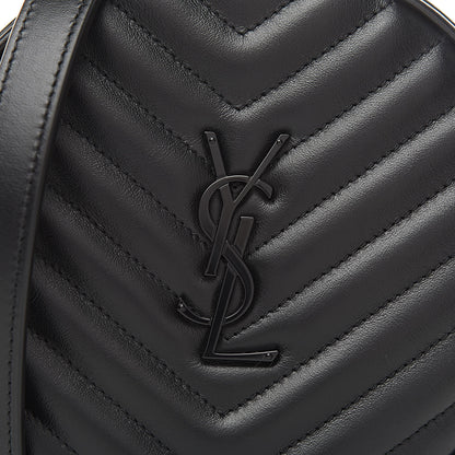 Saint Laurent Calfskin Matelasse Chevron Round Vinyle Camera Bag Black 9 of 9
