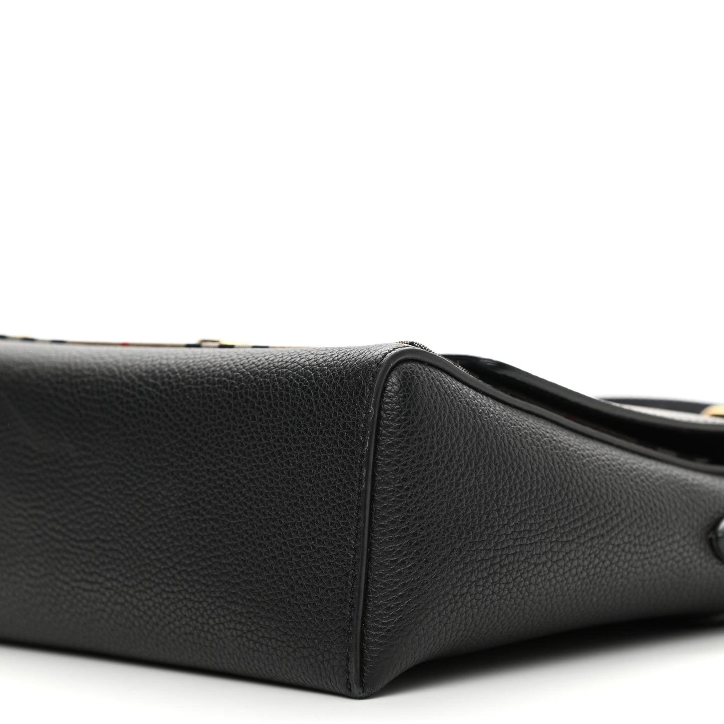 Grainy Calfskin Vintage Check Note Crossbody Bag Black
