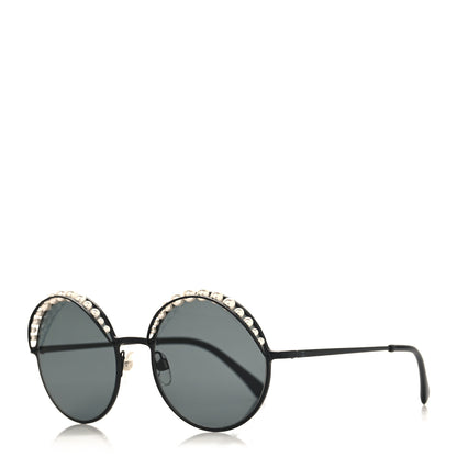 Chanel Pearl Round Sunglasses 4234-H Black 1 of 6