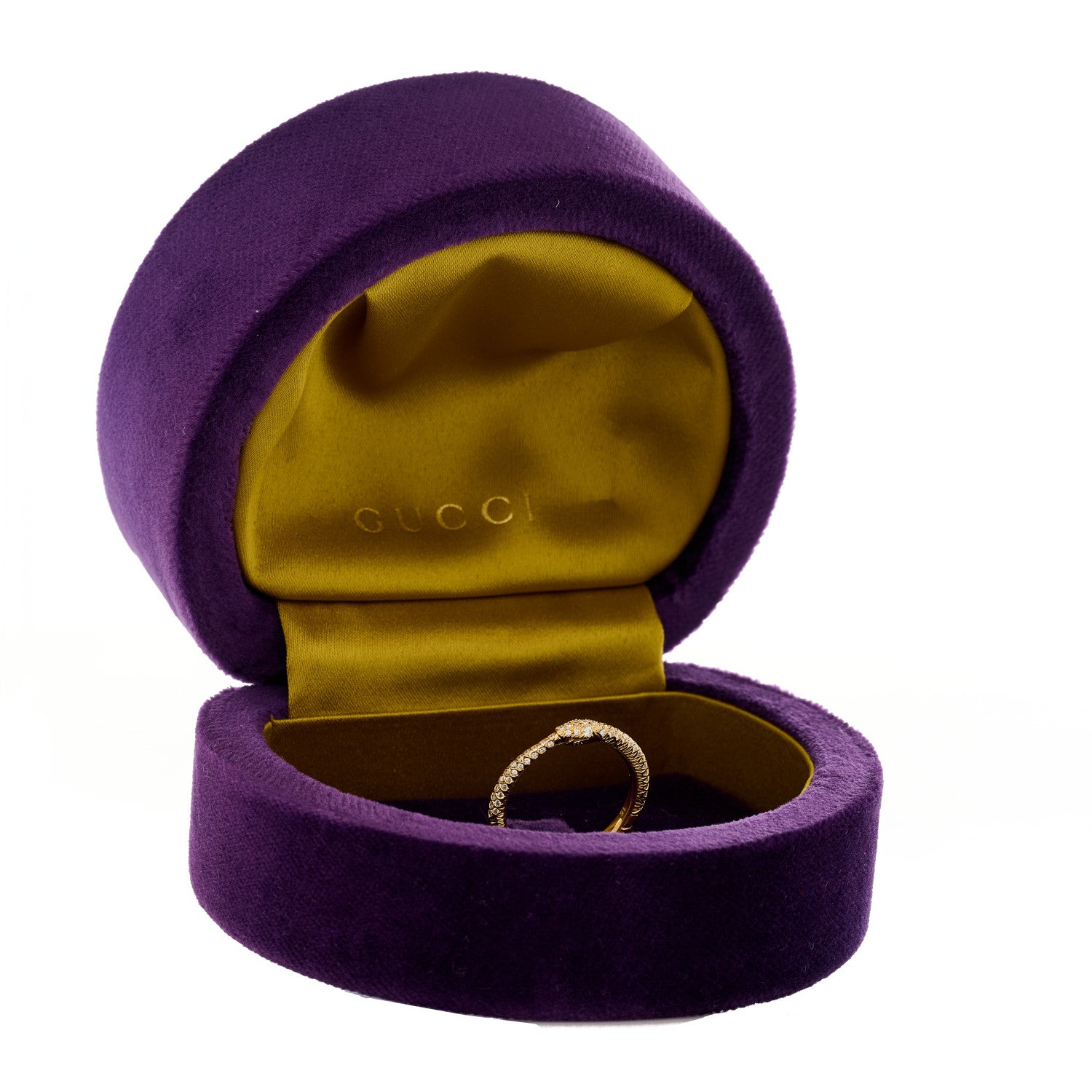 Gucci 18K Yellow Gold Diamond Ouroboros Snake Ring 54 7 6 of 6
