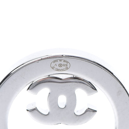 Chanel Crystal CC Round Earrings Silver 4 of 5