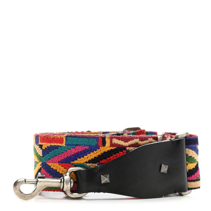Valentino Garavani Canvas Native Couture 1975 Embroidered Rockstud Guitar Strap Multicolor 1 of 5