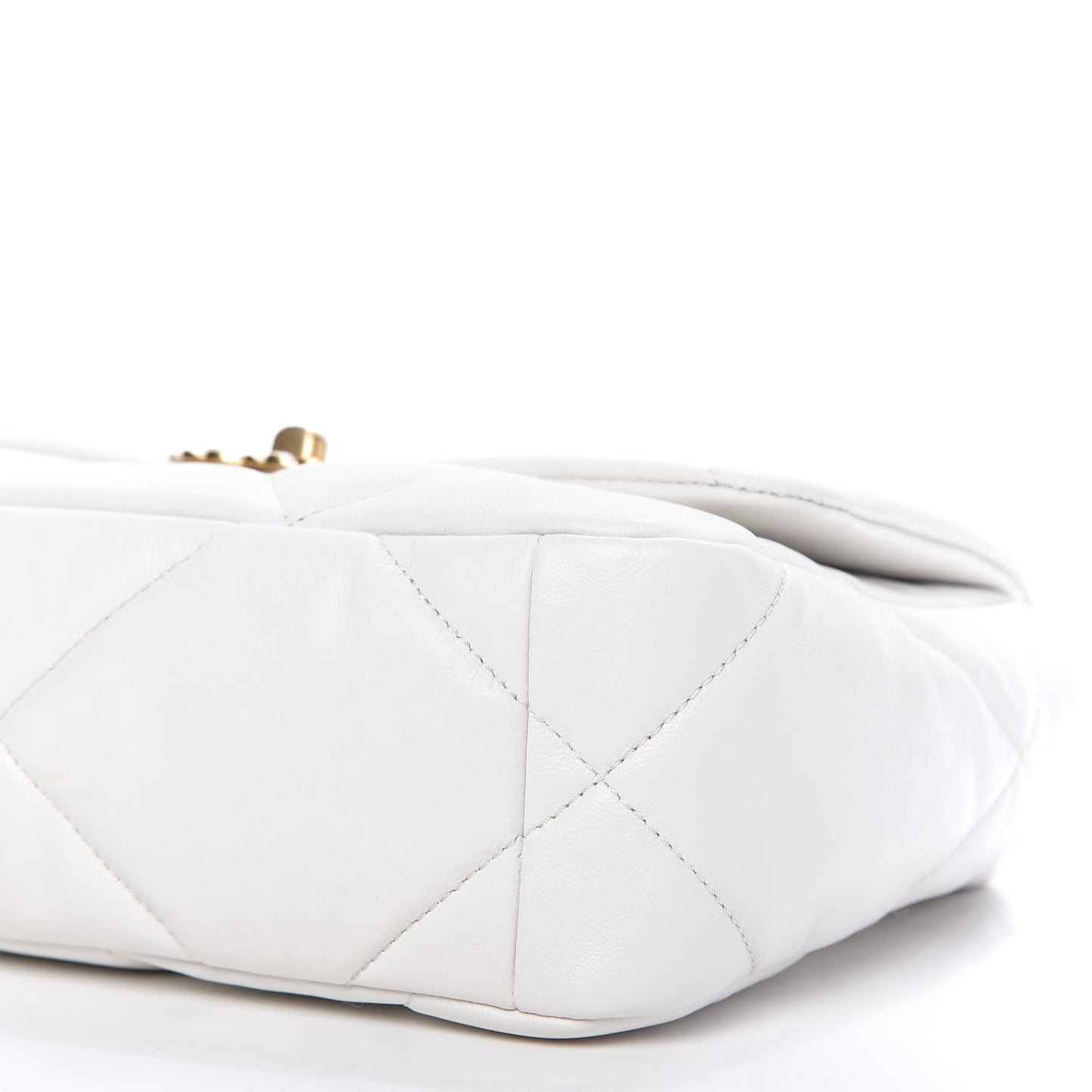 Goatskin Quilted Medium 19 Flap White