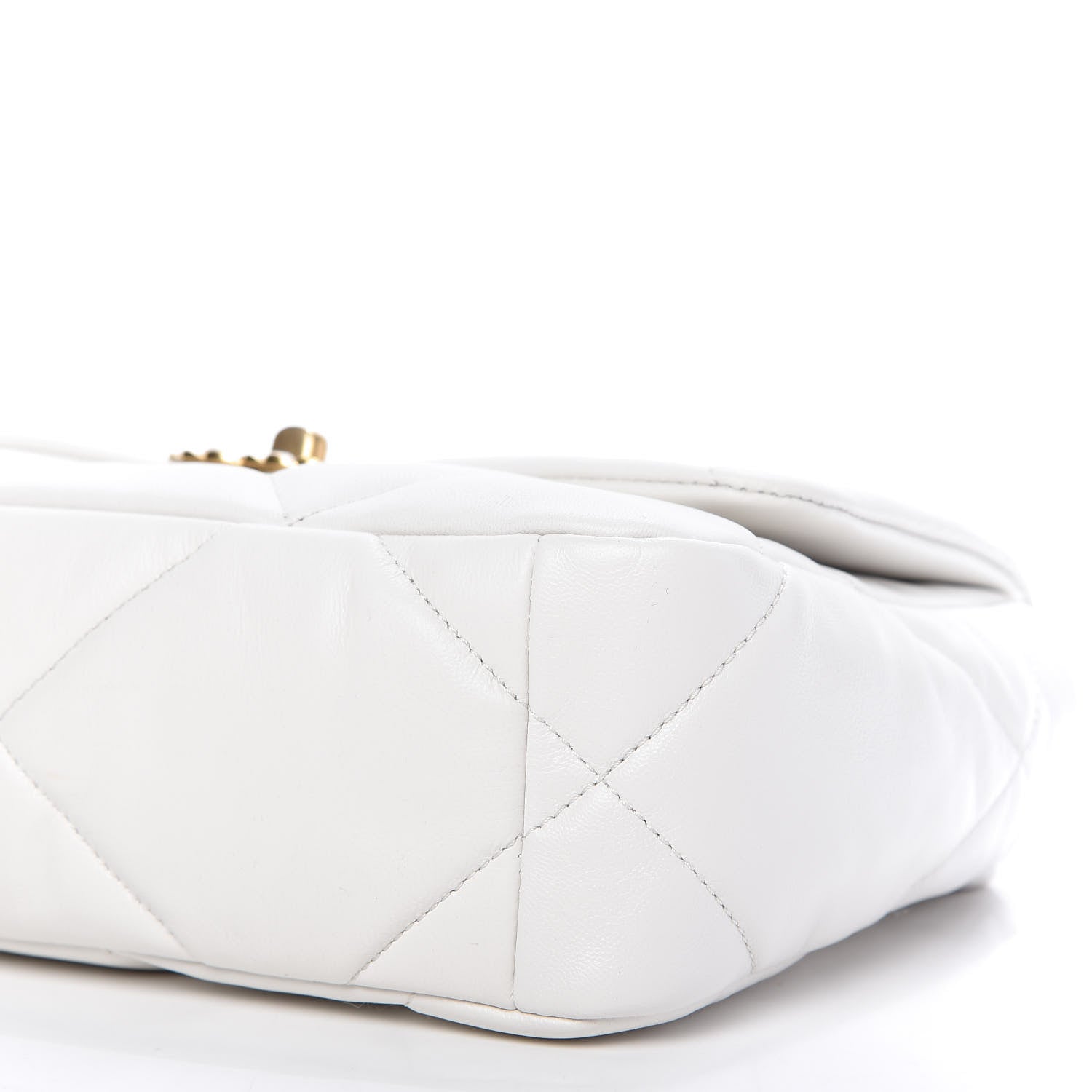 Chanel Goatskin Quilted Medium 19 Flap White 7 of 11
