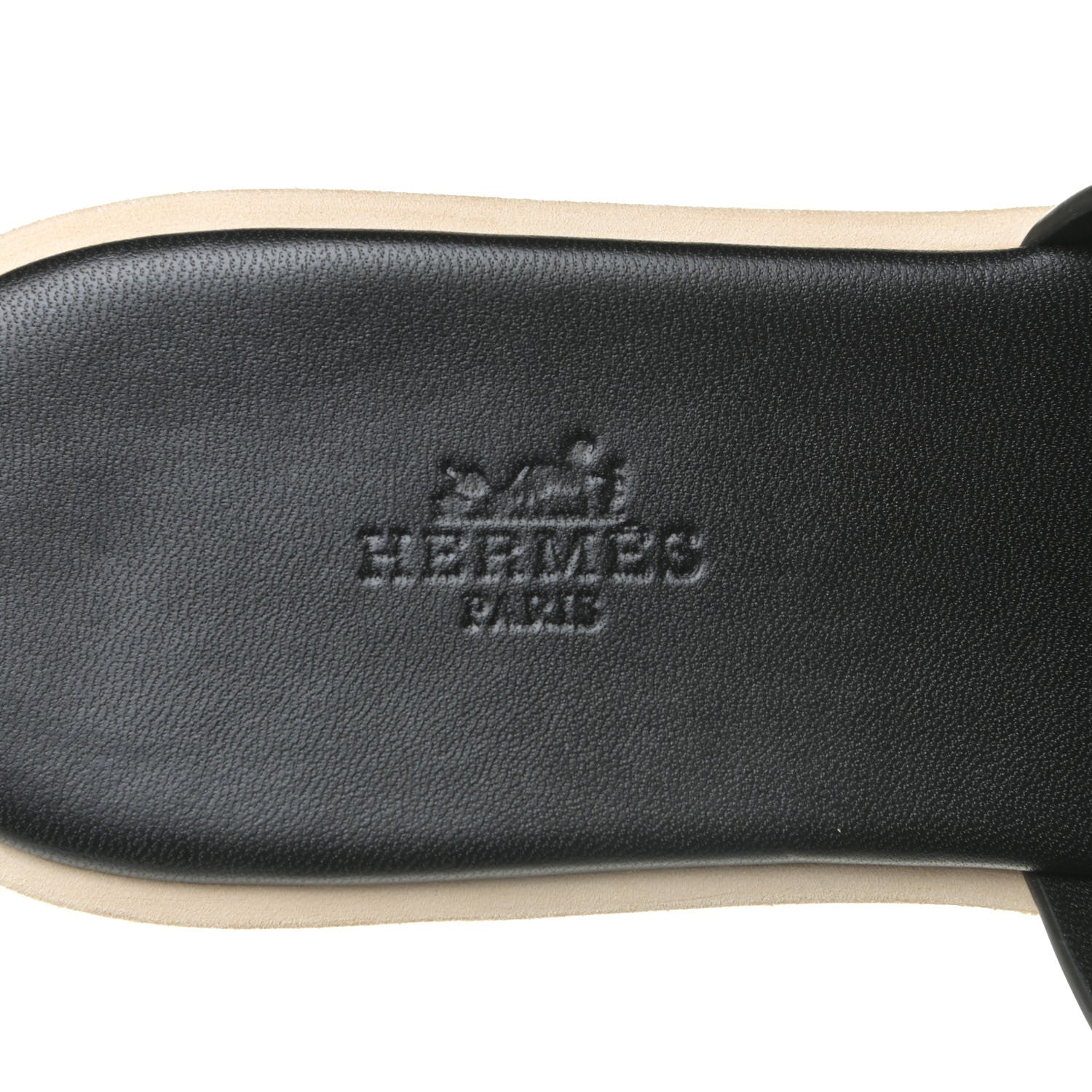 Hermes Calfskin Cork Eze 30 Sandals 38 Black 9 of 10