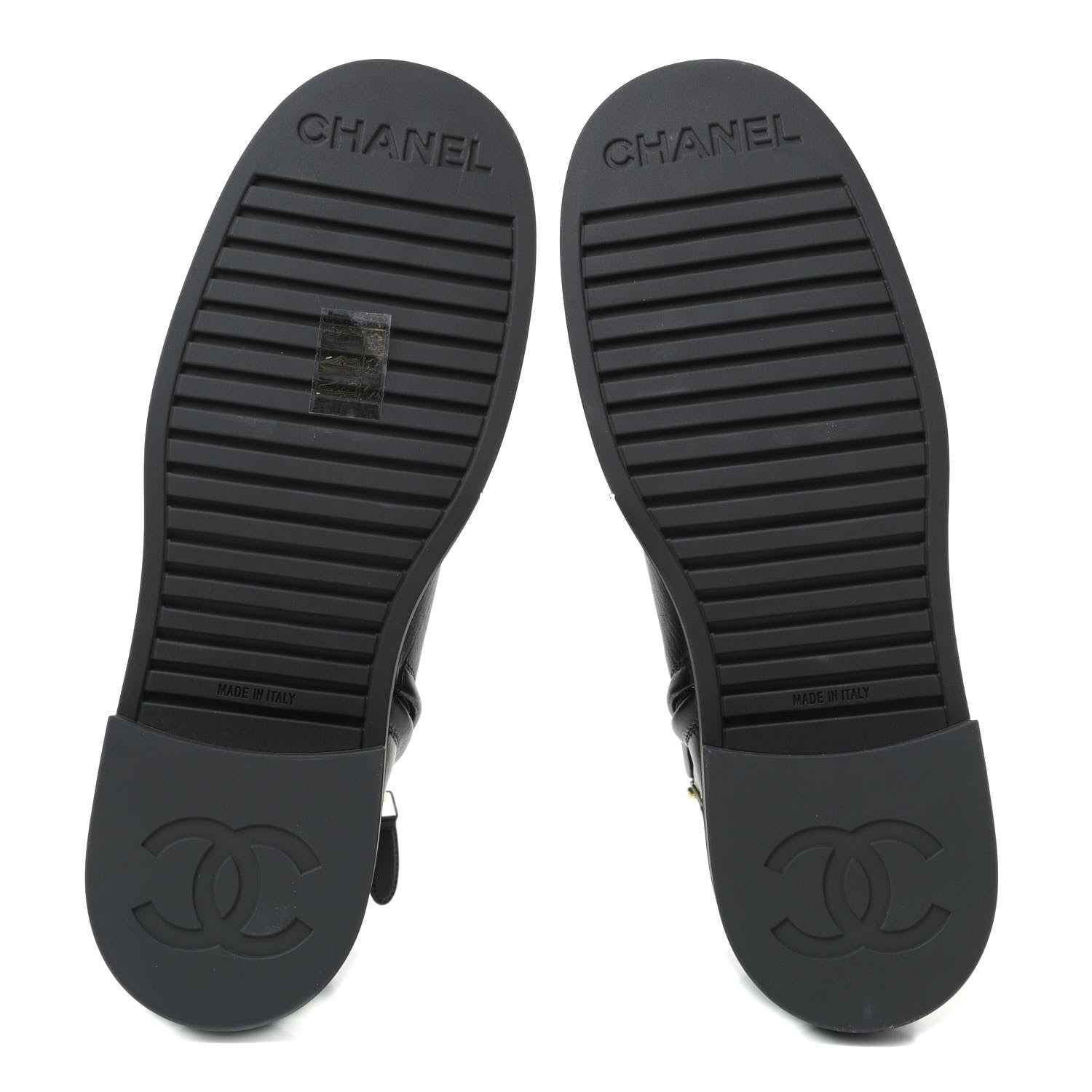 Chanel Calfskin Logo Boots 39.5 Black 6 of 12