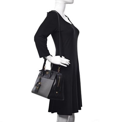 Prada Saffiano City Calf Medium Esplanade Tote Mercurio Black 2 of 8