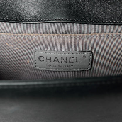 Chanel Lambskin Chevron Quilted Medium Boy Flap Black 6 of 12