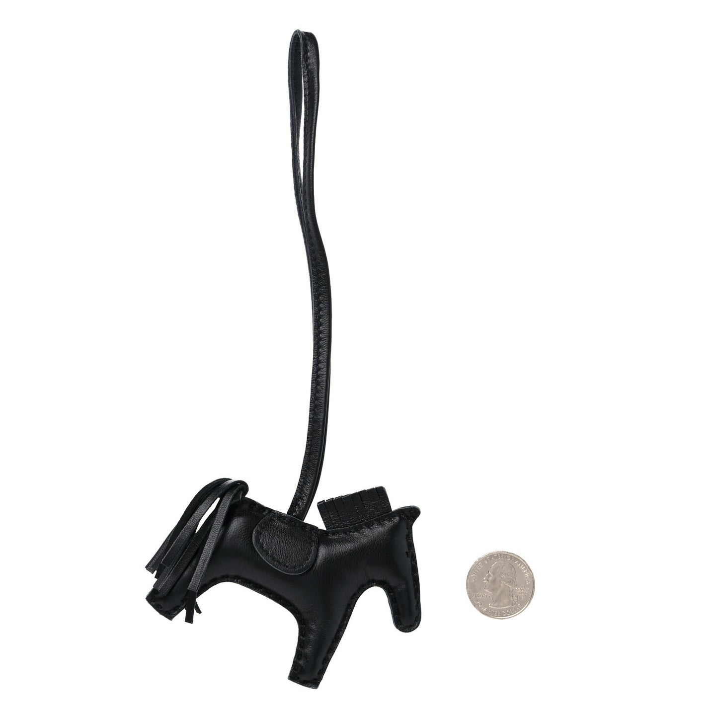 Milo Lambskin Grigri Rodeo Horse Bag Charm PM So Black