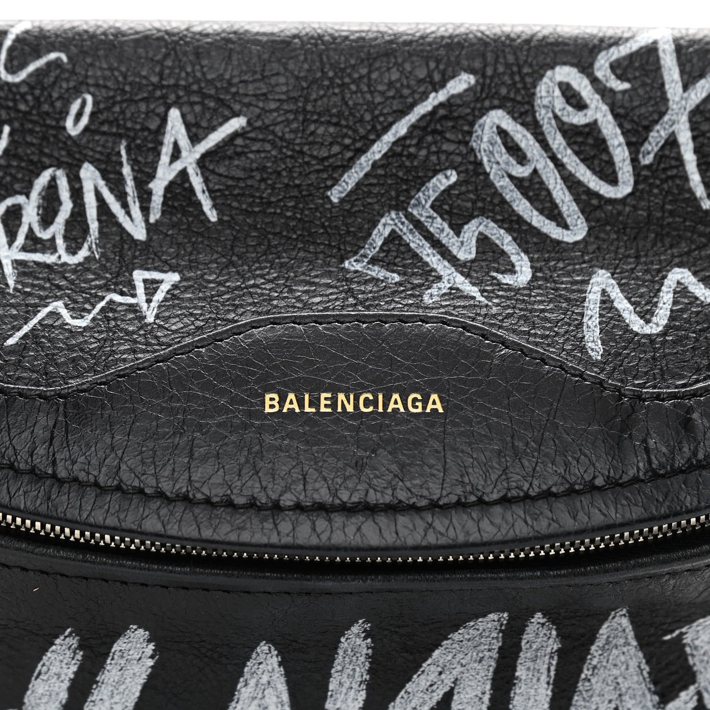 Agneau Arena Graffiti All Over XS Souvenir Belt Bag Black White