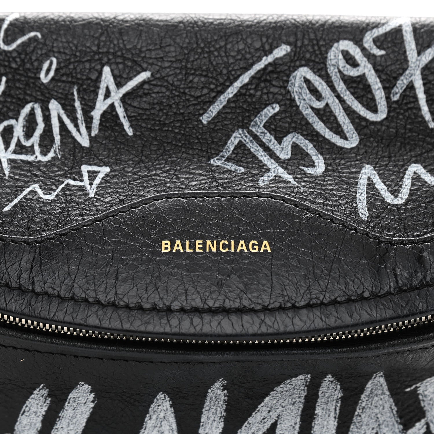 Balenciaga Agneau Arena Graffiti All Over XS Souvenir Belt Bag Black White 8 of 12