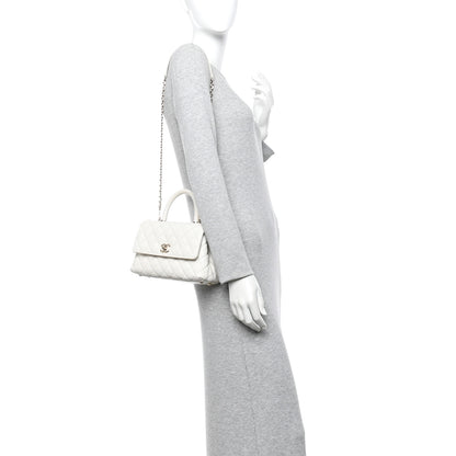 Chanel Caviar Quilted Mini Coco Handle Flap White 2 of 14