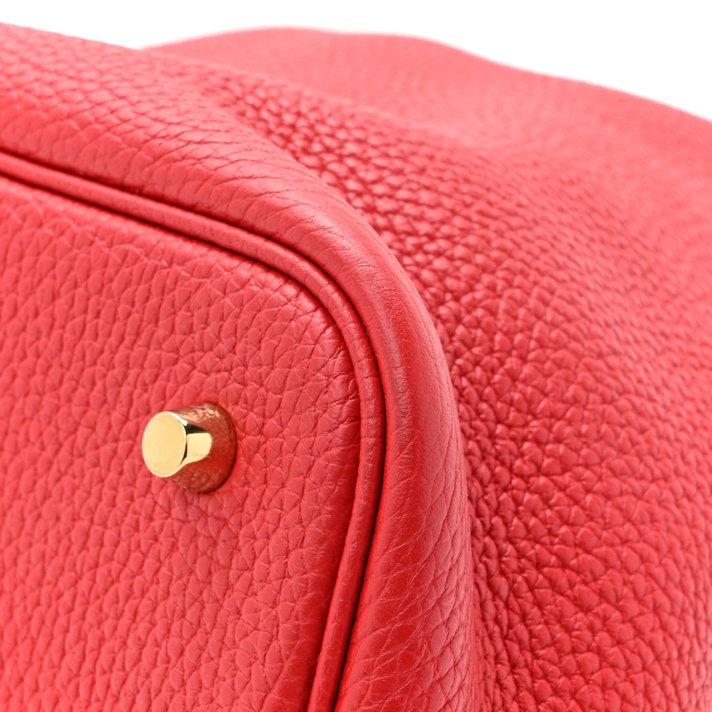 Taurillon Clemence Picotin Lock 22 MM Rouge Casaque