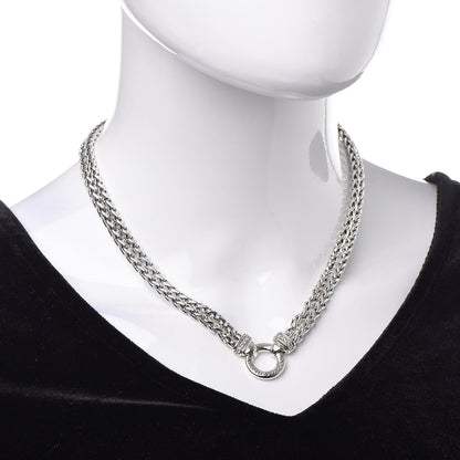 David Yurman Sterling Silver Diamond 18mm Double Wheat Chain Necklace 2 of 5