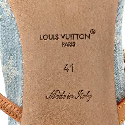 Louis Vuitton Denim Monogram Romy Flat Ballerinas 41 Blue 8 of 9