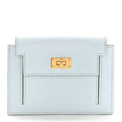 Hermes Chevre Mysore Kelly Pocket Compact Wallet Bleu Brume 1 of 8