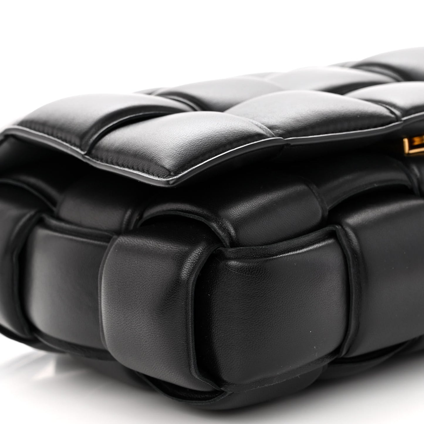 Nappa Maxi Intreccio Padded Cassette Crossbody Bag Black
